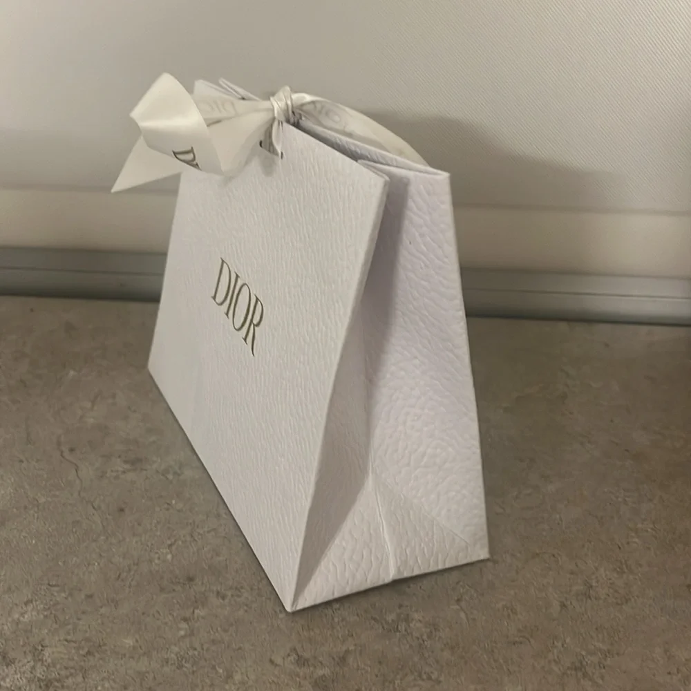 Dior White Gift Bag with Gold Logo